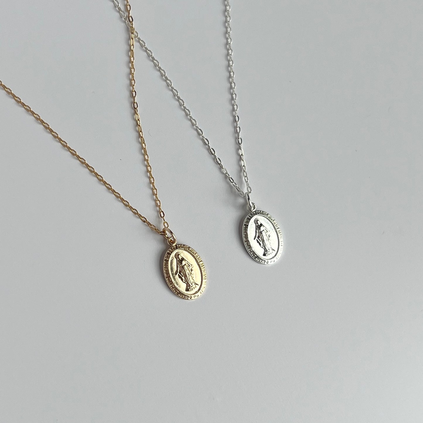 THE Perfect Petite Miraculous Medal Necklace- Gold & Sterling