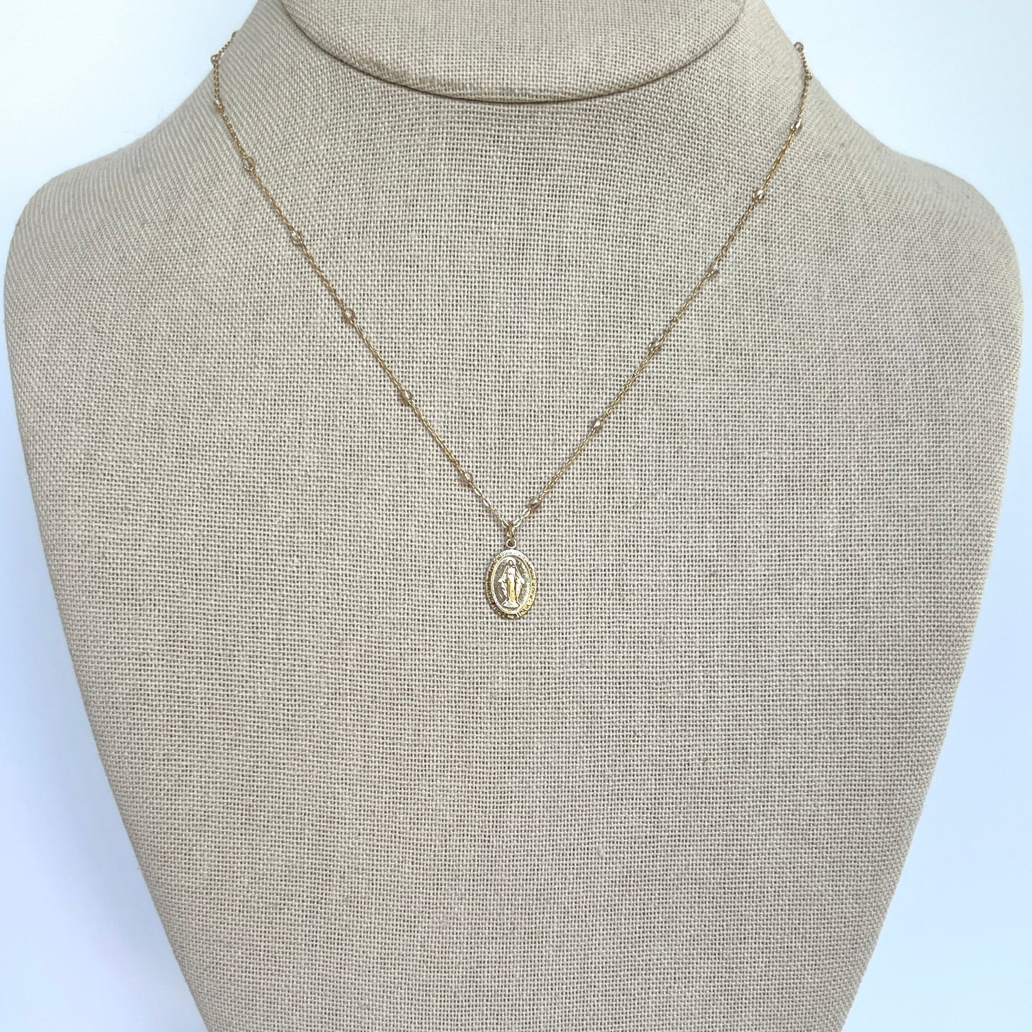 THE Perfect Petite Miraculous Medal Necklace- Gold & Sterling