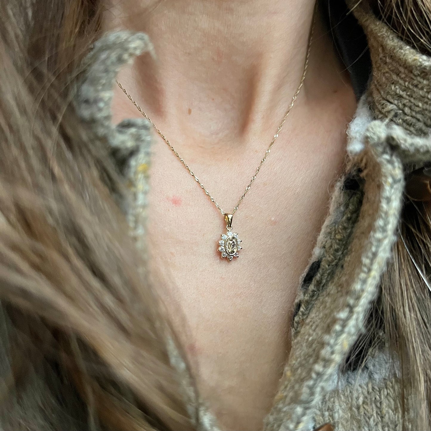 Our Lady of Guadalupe Necklace- 14K Solid Gold