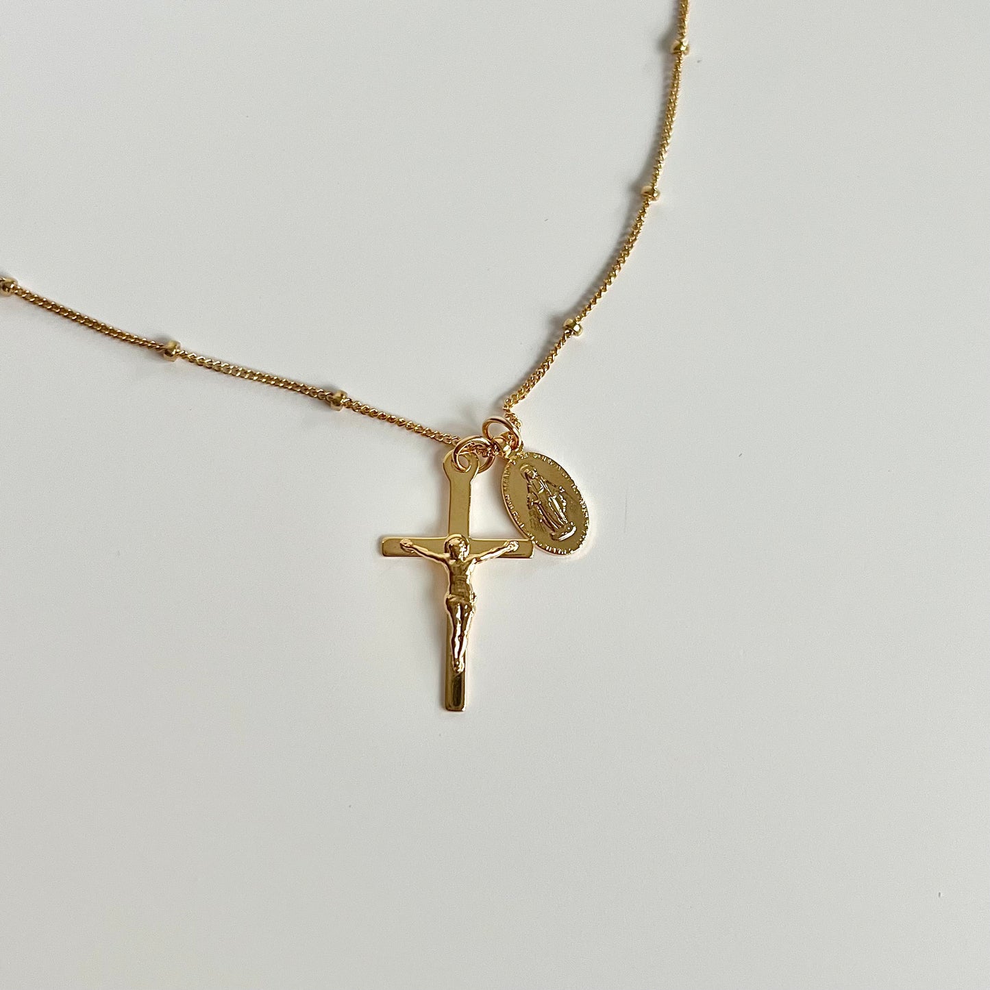 ✨NEW✨ Petite Crucifix & Miraculous Necklace