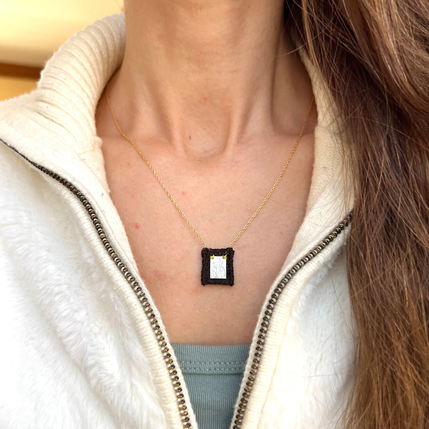 ✨PRE-ORDER✨ Brown Scapular Necklace