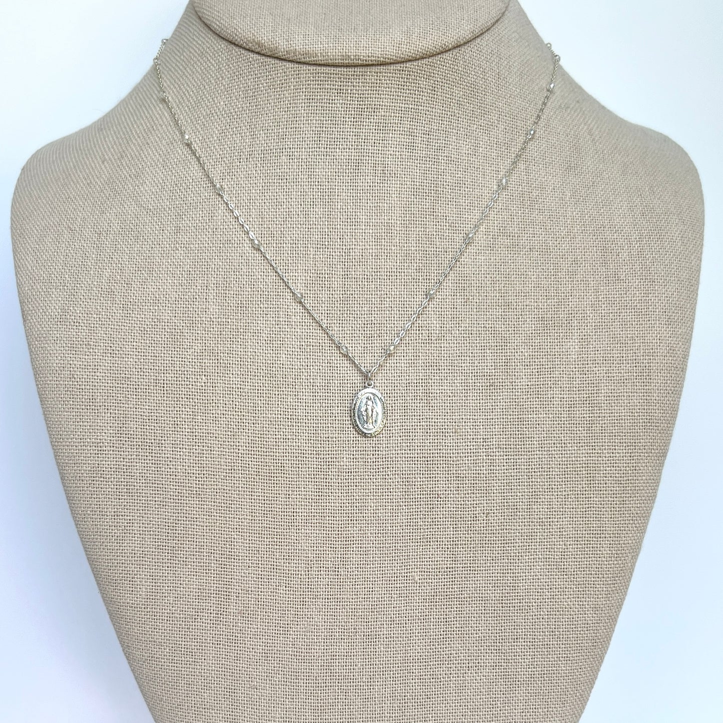 THE Perfect Petite Miraculous Medal Necklace- Gold & Sterling
