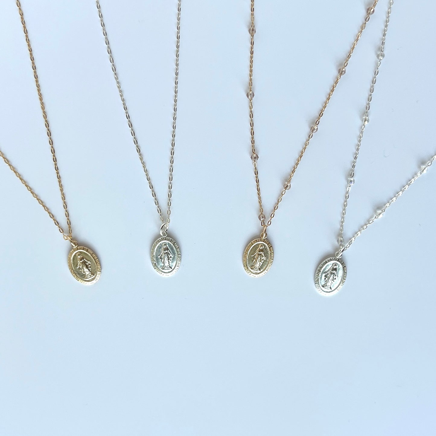 THE Perfect Petite Miraculous Medal Necklace- Gold & Sterling
