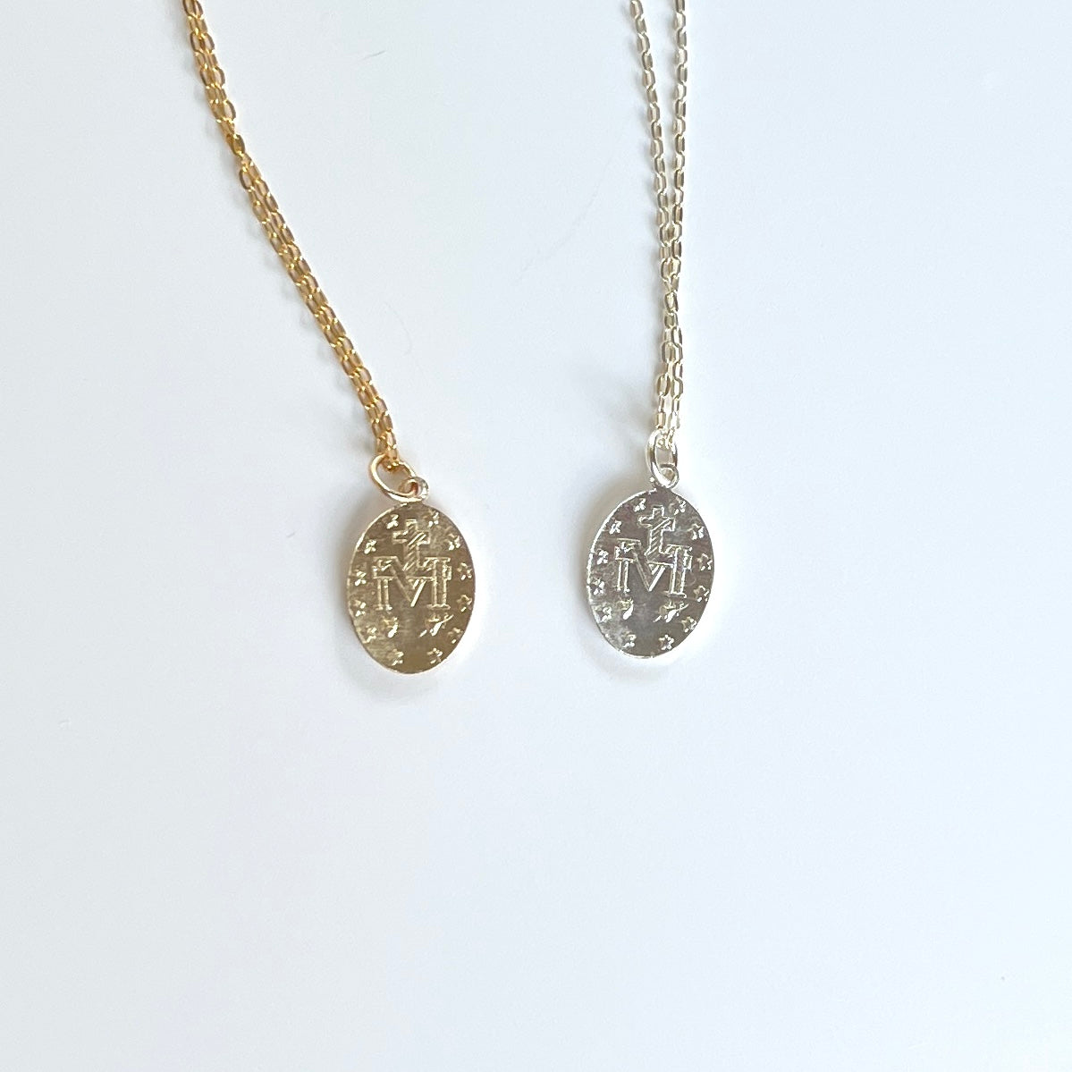 THE Perfect Petite Miraculous Medal Necklace- Gold & Sterling