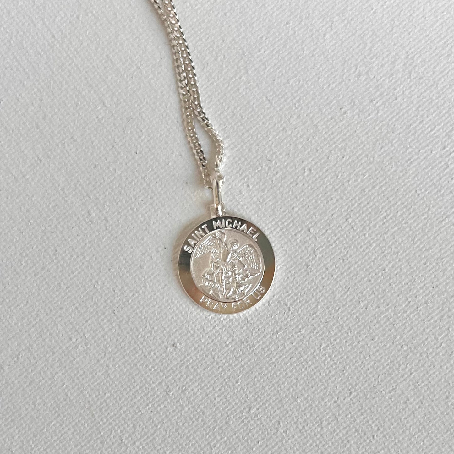 Men's Saint Michael Necklace- Sterling Silver