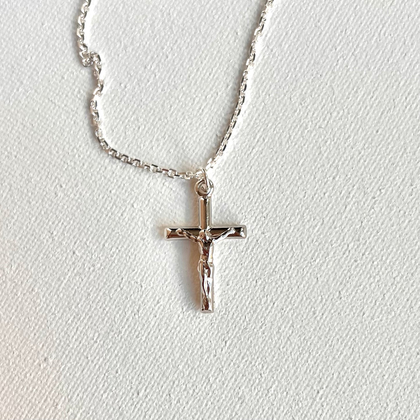 Boy's Crucifix Necklace- Sterling Silver