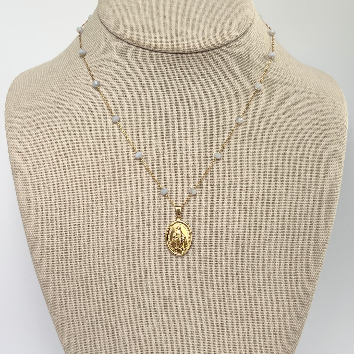 Miraculous & Mater Dei Blue Necklace