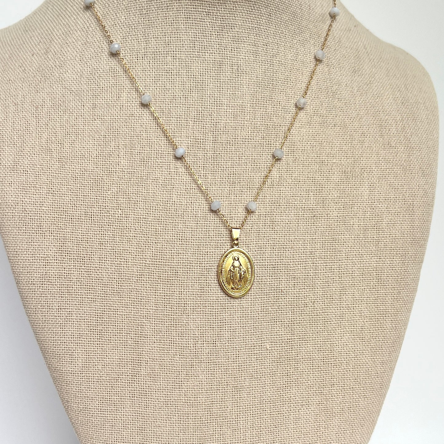 Miraculous & Mater Dei Blue Necklace