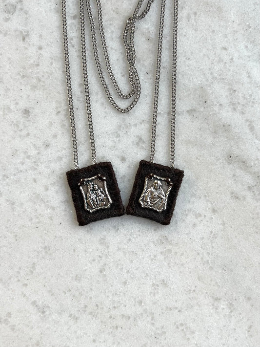 ✨PRE-ORDER✨MEN'S Brown Scapular Necklace