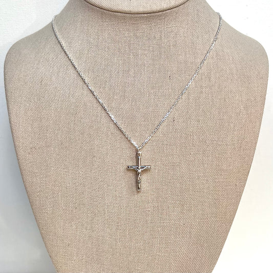 Boy's Crucifix Necklace- Silver