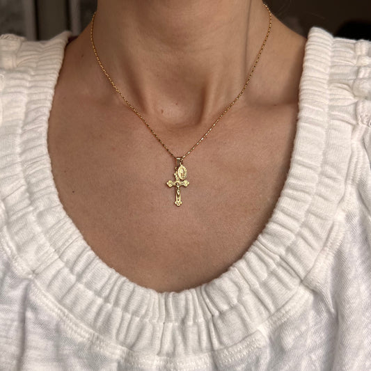 Crucifix & Miraculous Necklace