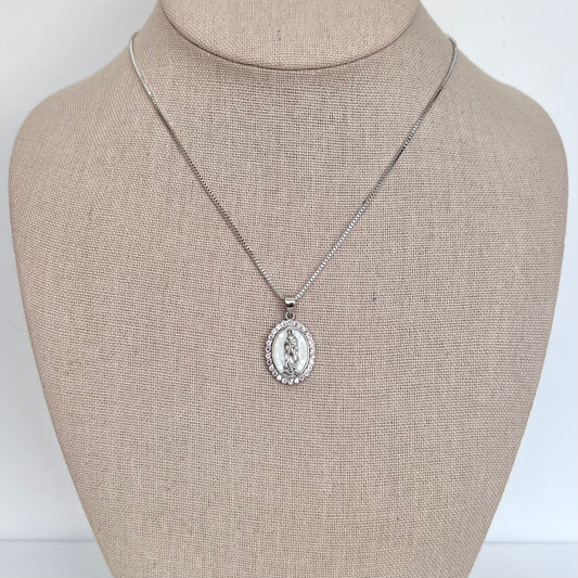 Our Lady of Guadalupe Necklace- Silver