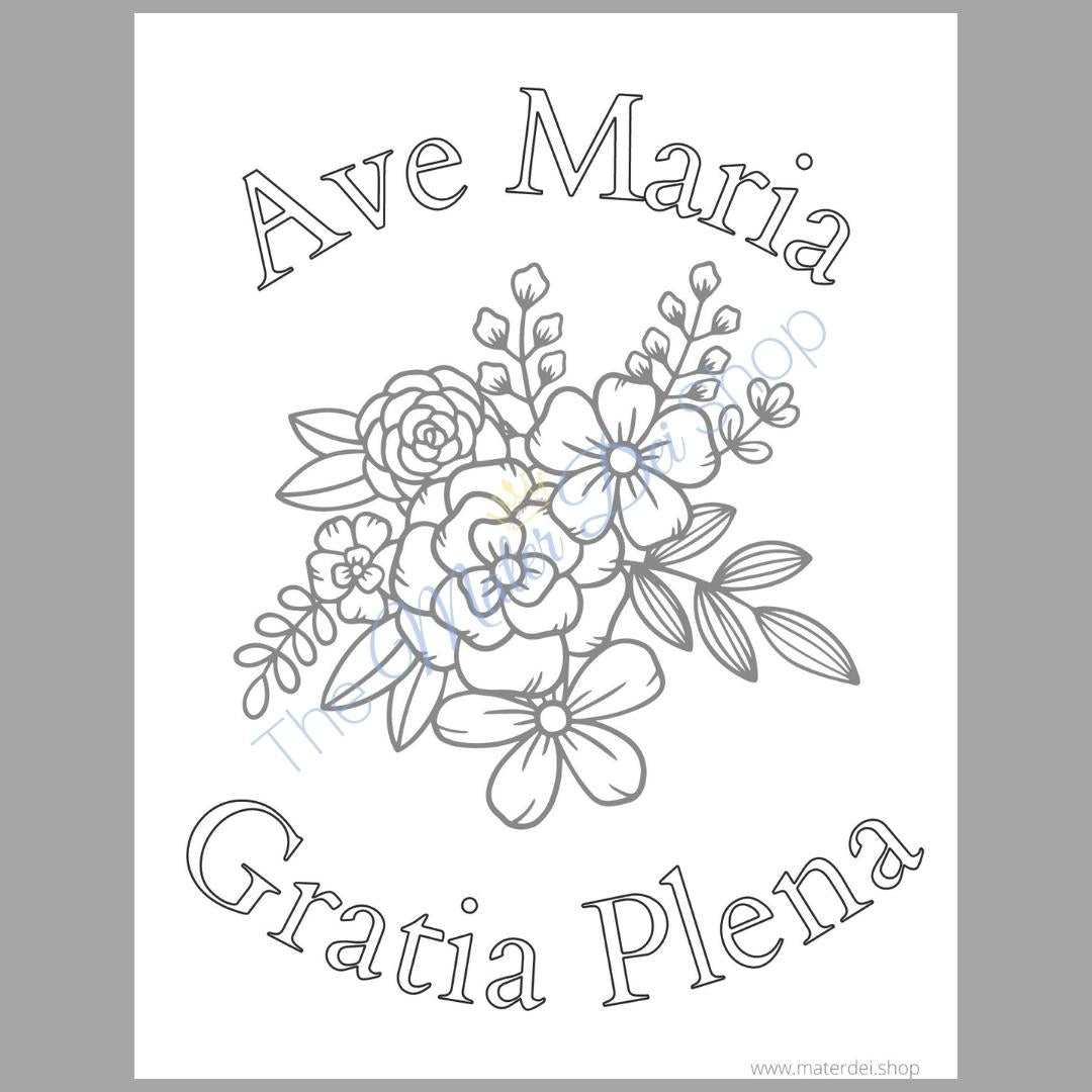 13 Pack Marian Coloring Pages- Digital Download