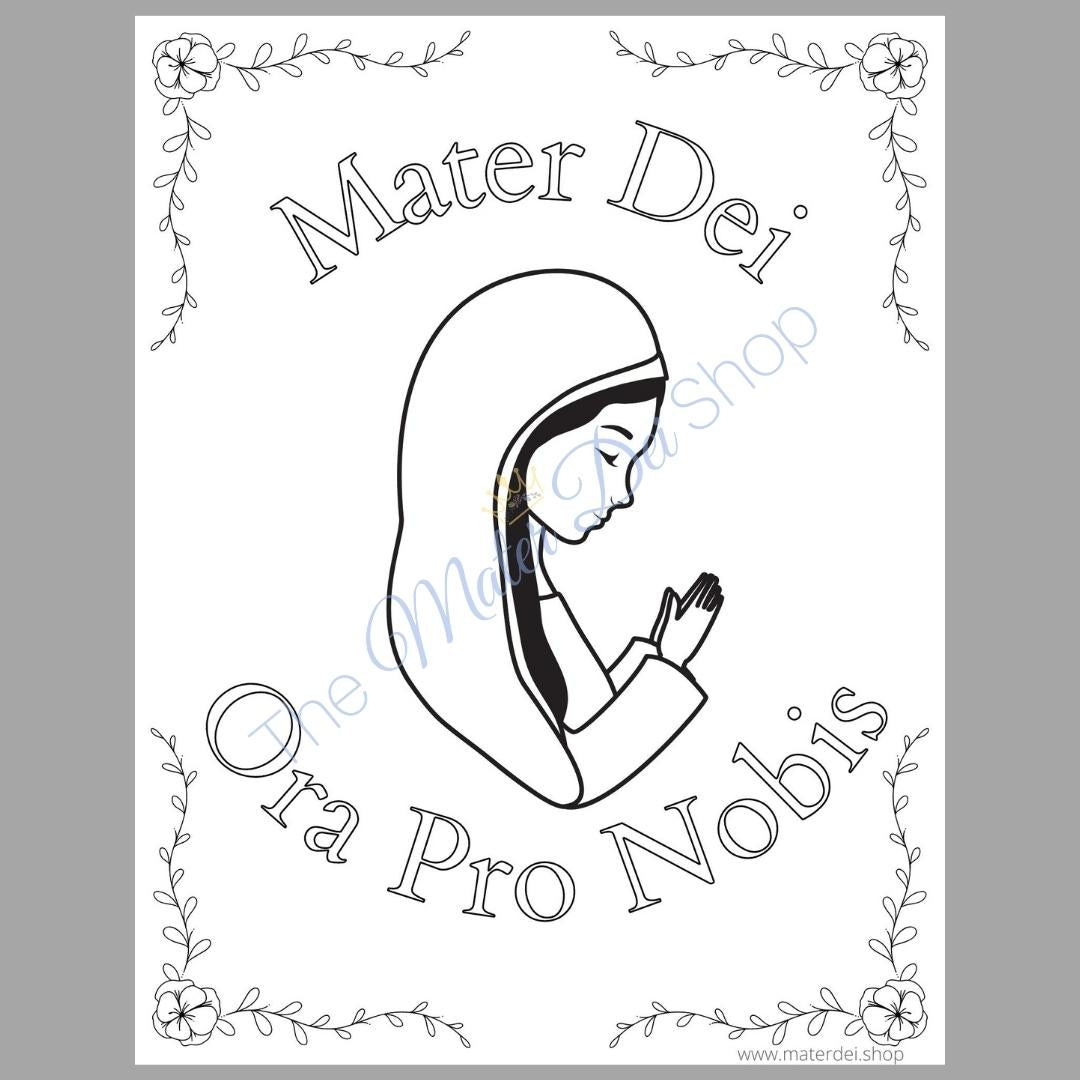 13 Pack Marian Coloring Pages- Digital Download